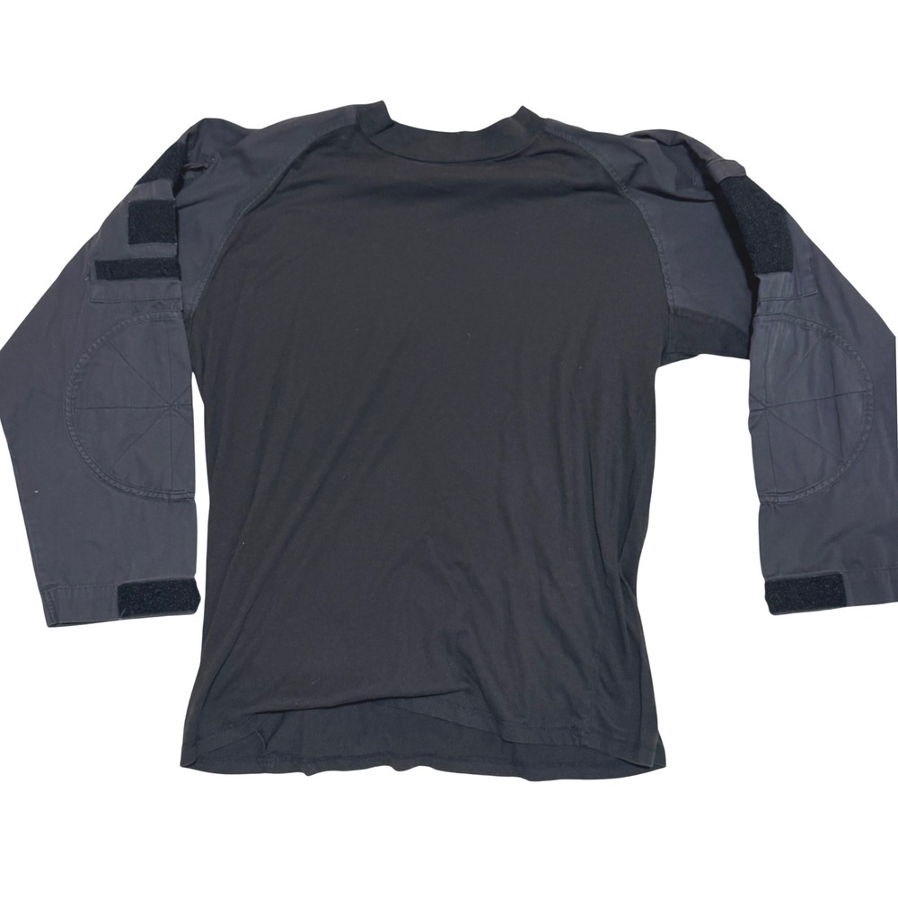 Tactical Combat Shirt Mens L Black Cotton Blend Utility Military Style Airsoft
